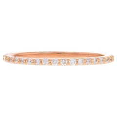 Rose Gold Diamond Eternity Wedding Band - 18k Round .50ctw Stackable Ring SZ 8
