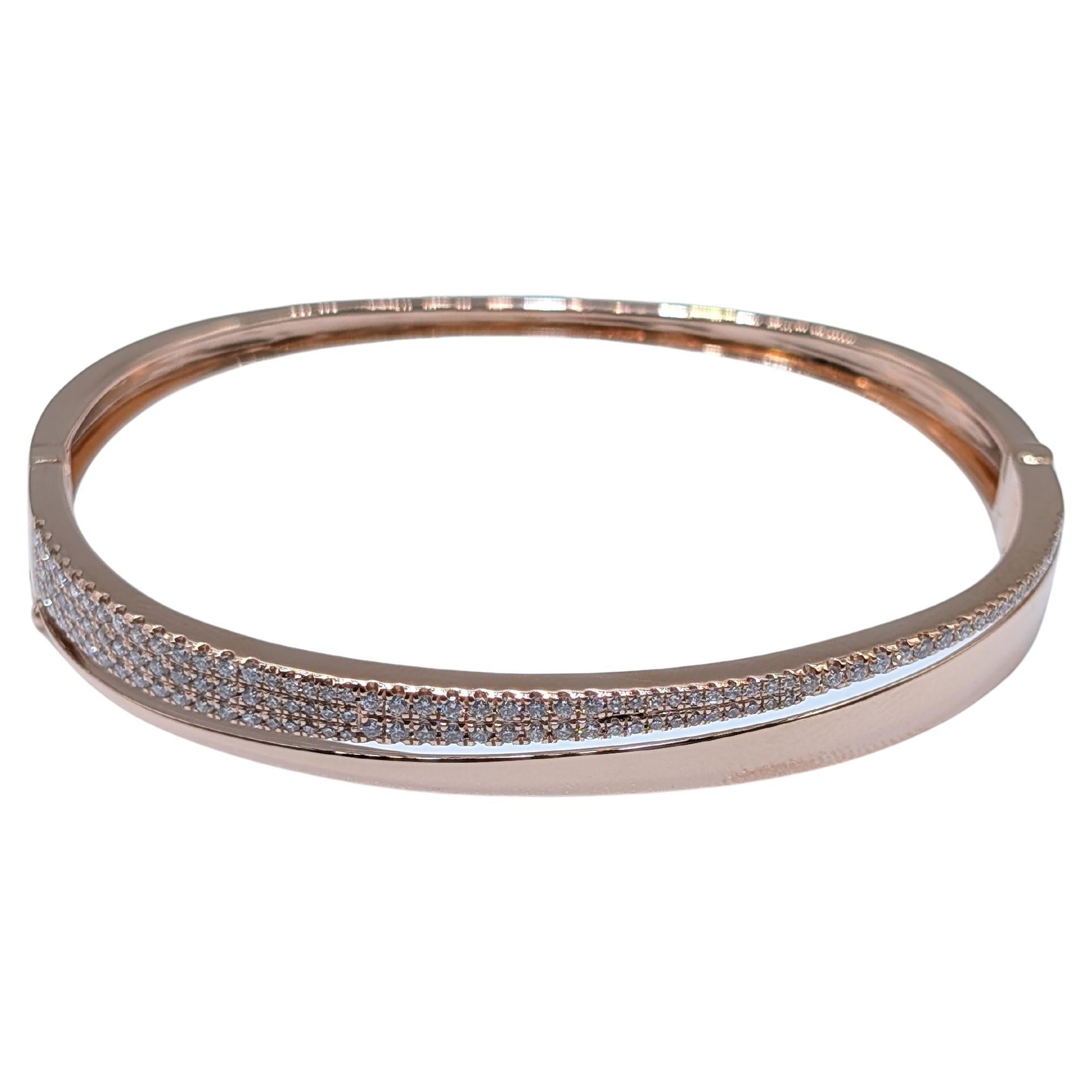 Bracciale impilabile con diamanti in oro rosa