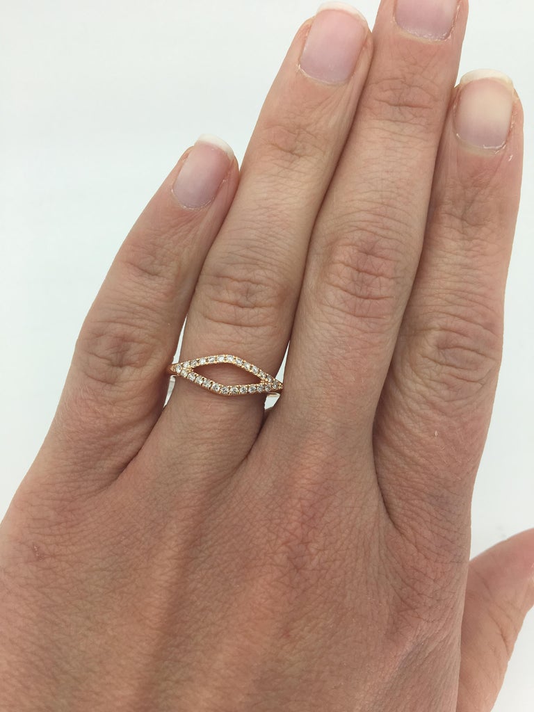 Rose Gold Diamond Fashion Negative Space Ring at 1stDibs