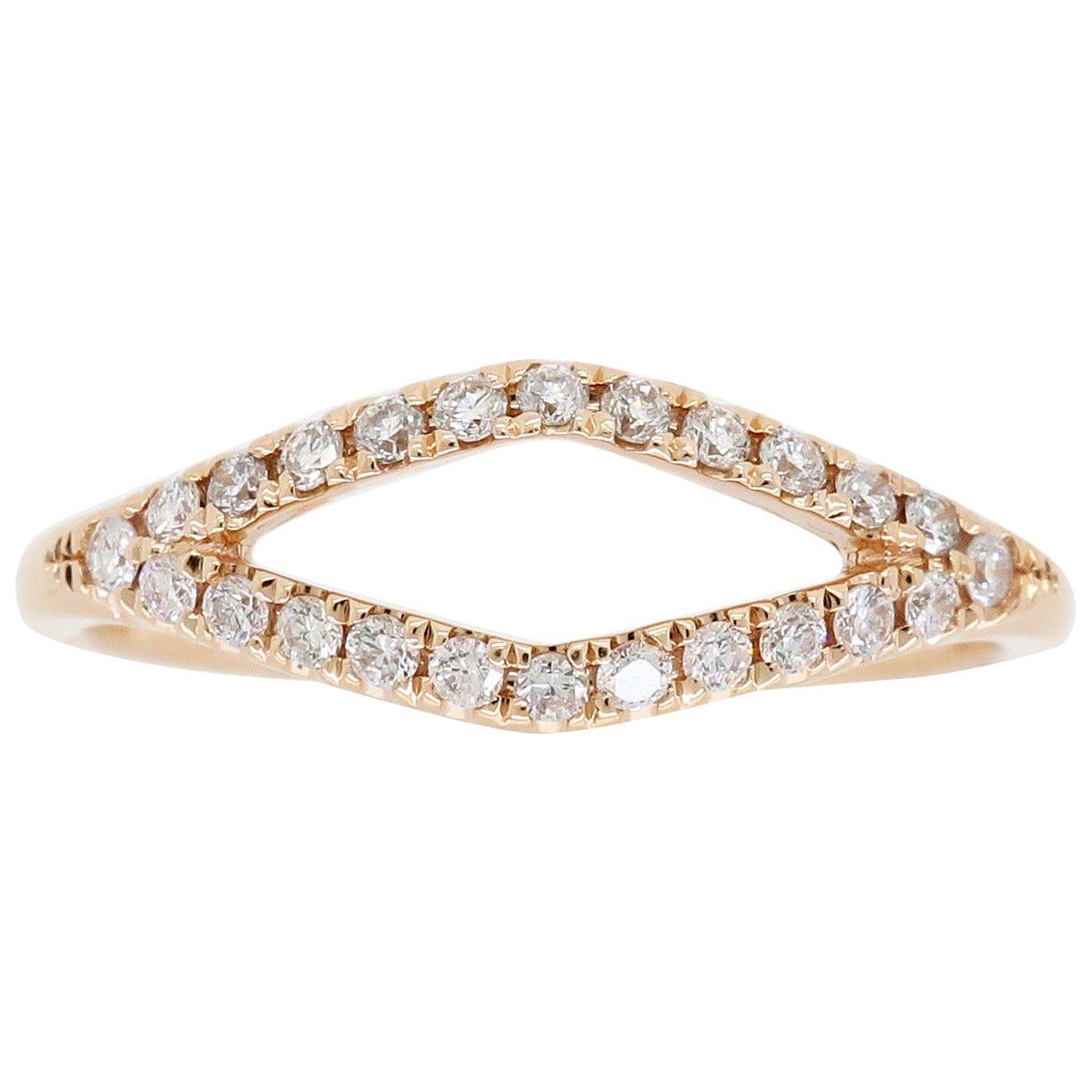 Rose Gold Diamond Fashion Negative Space Ring