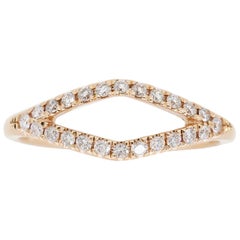 Rose Gold Diamond Fashion Negative Space Ring