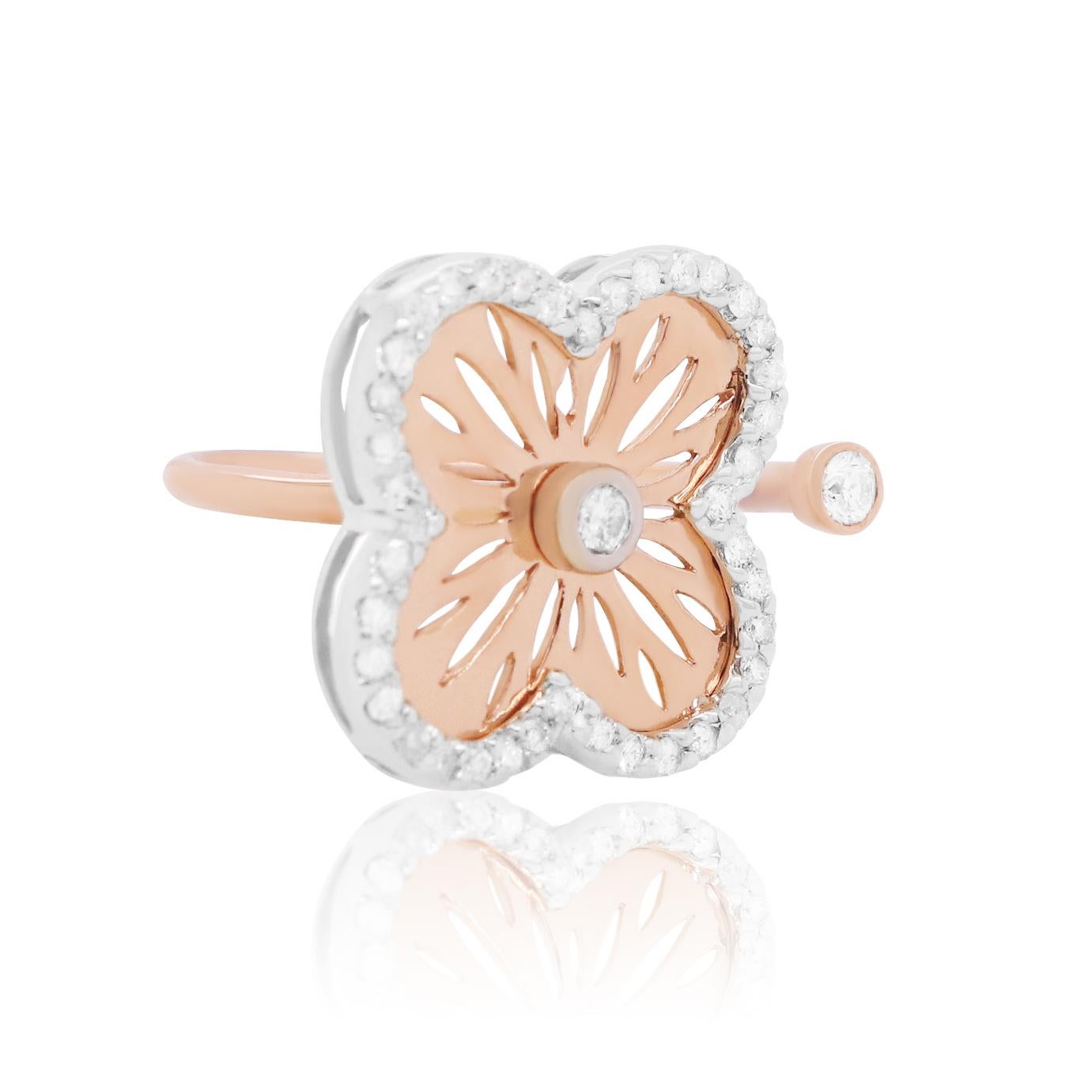 Material: 14k Rose Gold 
Diamond Details: 42 Brilliant Round White Diamonds at 0.43 Carats - Clarity: SI / Color: H-I
Complimentary ring sizing 

Fine one-of-a kind craftsmanship meets incredible quality in this breathtaking piece of jewelry.

All