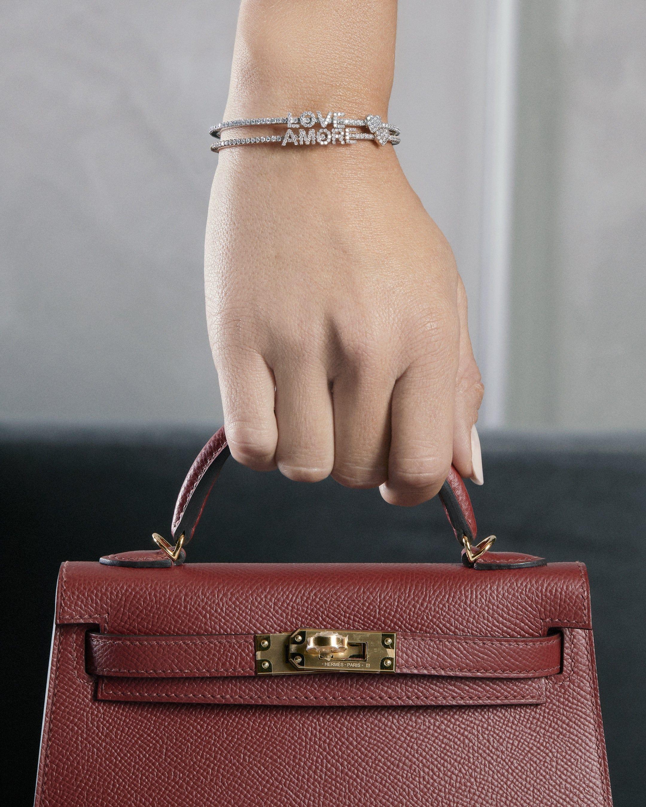 Taille brillant Bracelet en or rose avec diamants 