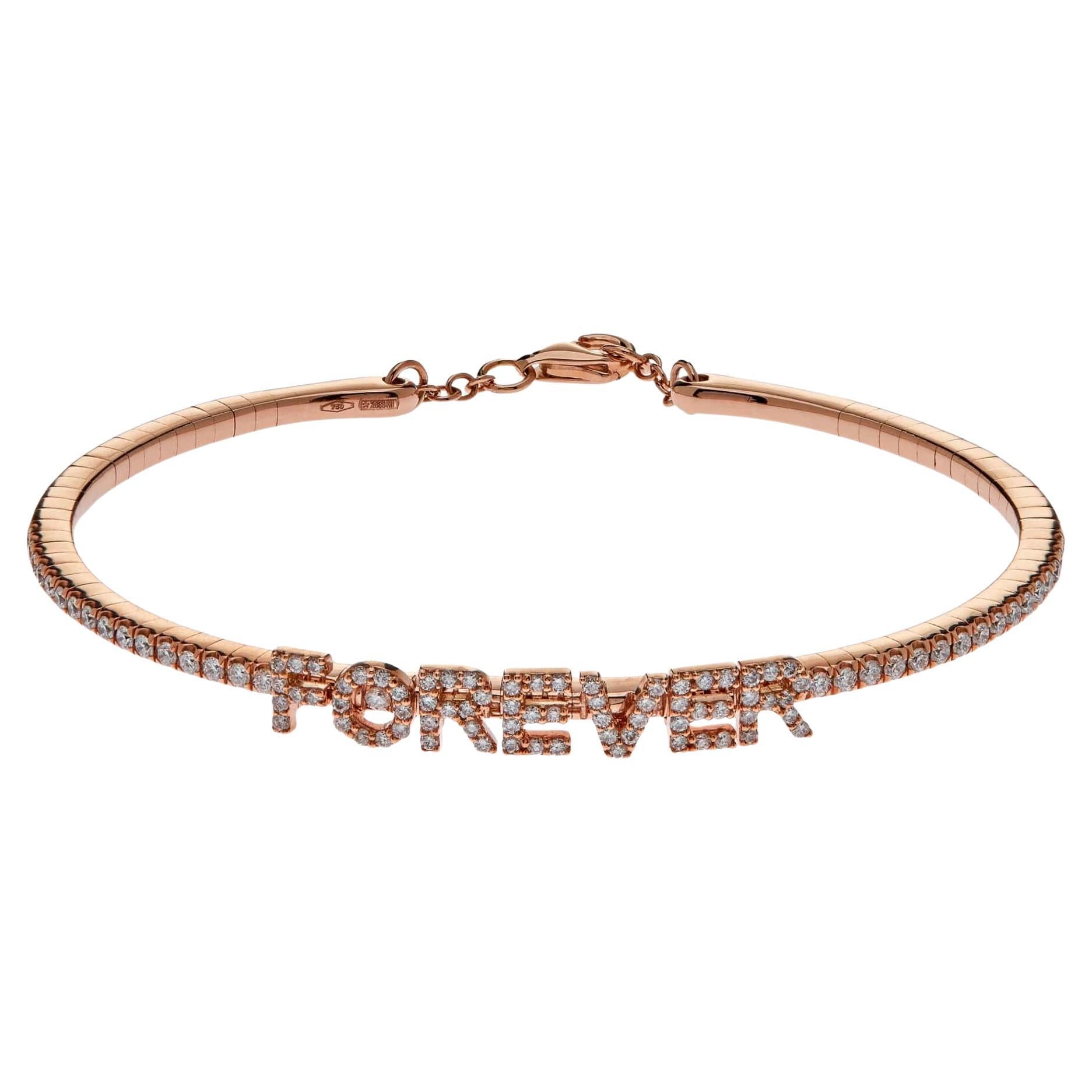 Rose Gold Diamond 'Forever' Bracelet