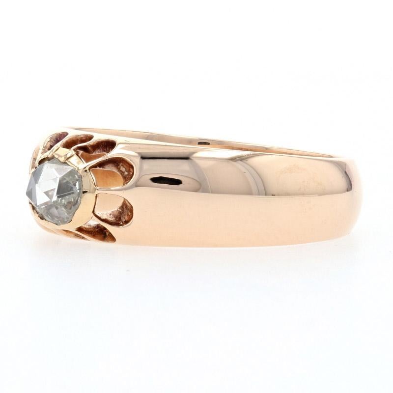This antique ring will be a perfect gift for the man in your life who appreciates the finer things of yesteryear! Dating back to the Georgian Era, this handsome piece showcases a majestic rose cut diamond solitaire set in 14k rose gold.  

This ring