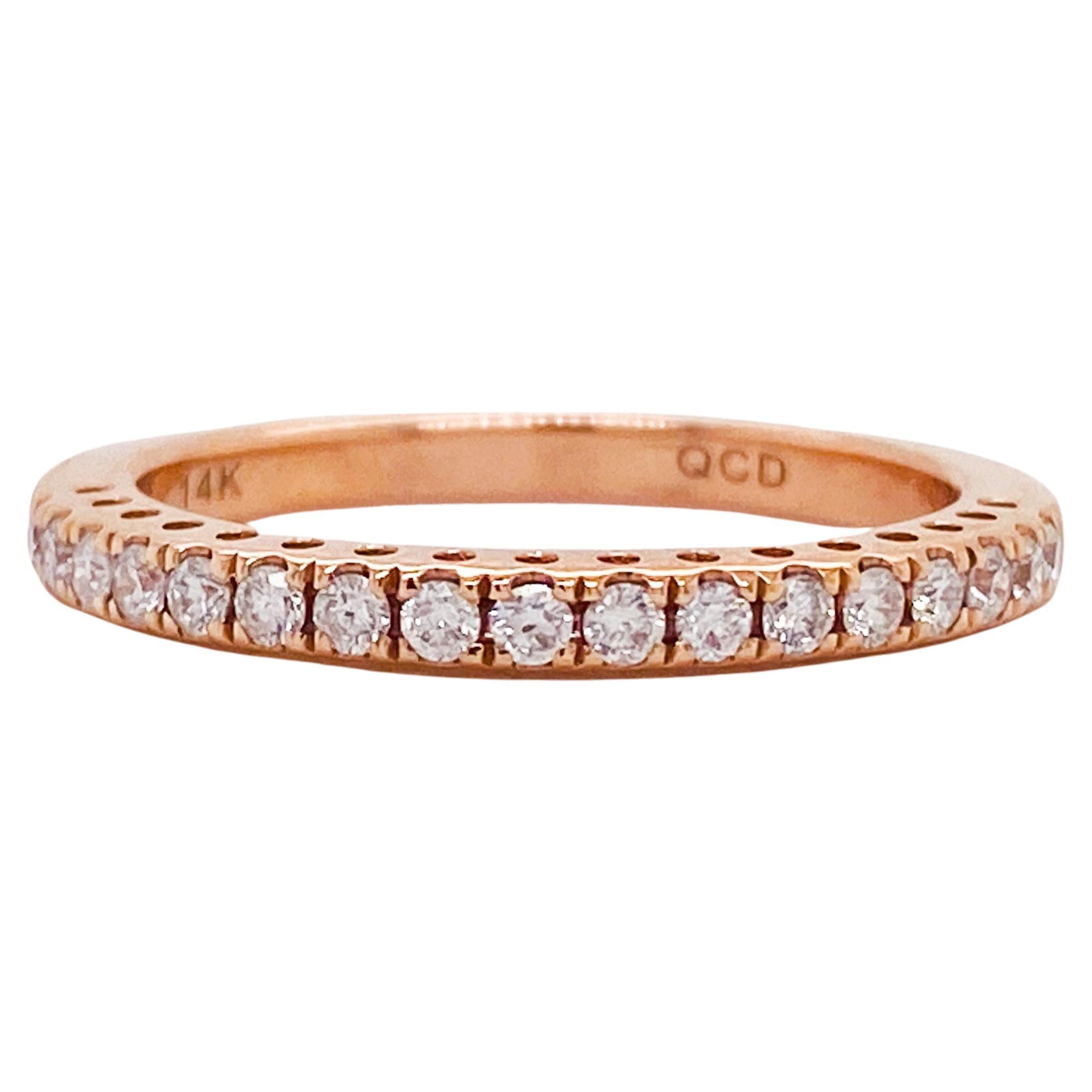 Rose Gold Diamond Half-Band W Natural Diamonds 0.28 Carats 'Sizable' For Sale