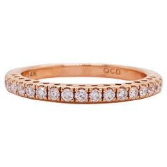 Bracelet demi-anneau en or rose avec diamants naturels de 0,28 carats, redimensionnable