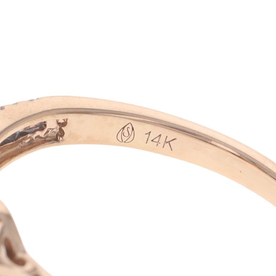 Anello di fidanzamento con diamante aureolato in oro rosa - 14k Brilliante rotondo 0,97ctw in vendita 2