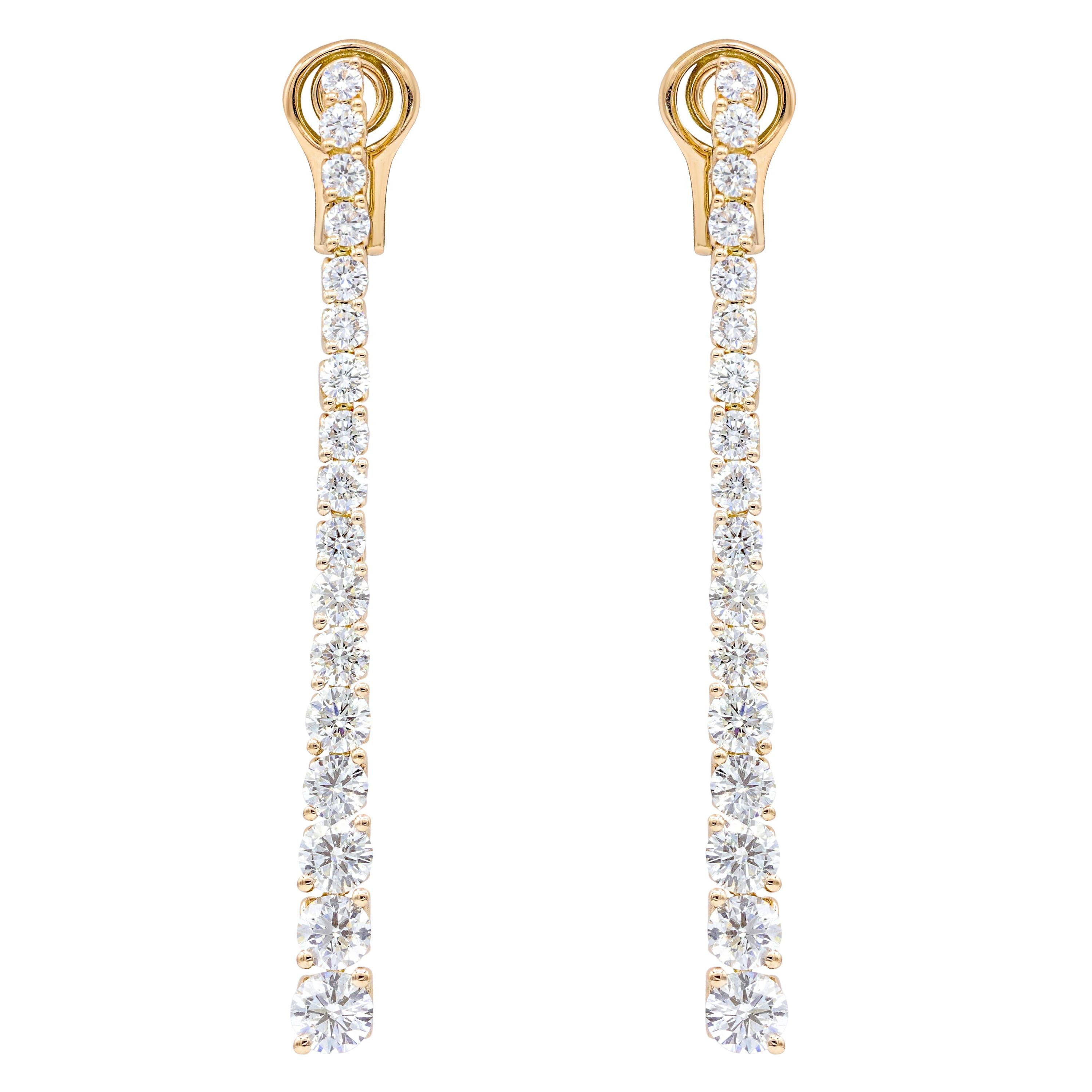 Rose Gold Diamond Hanging Earrings