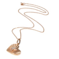Colgante Oro Rosa Diamante Corazón Con Inicial K