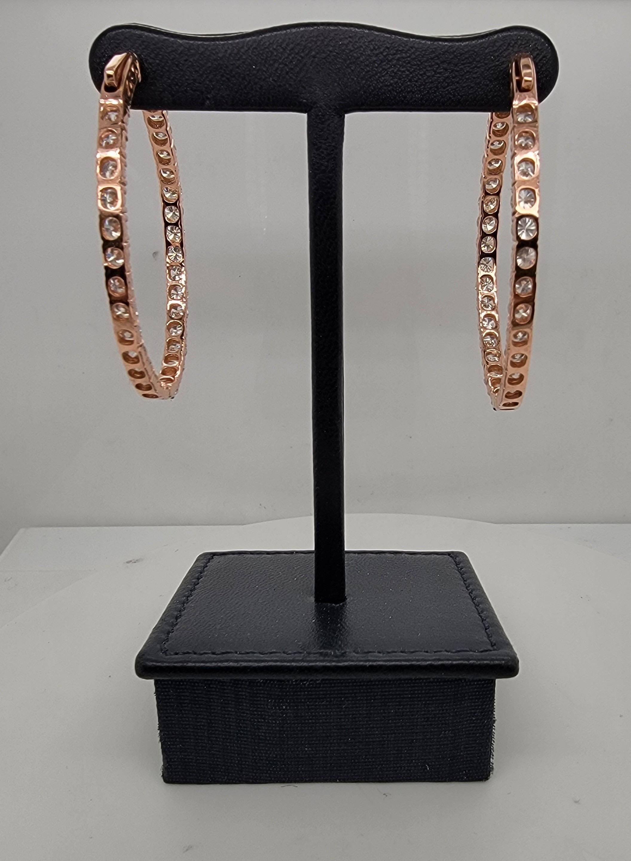 Roségold Diamant-Ohrringe (Moderne) im Angebot