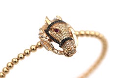 Rose Gold Diamond Horse Bracelet Bangle Cuff Bracelet
