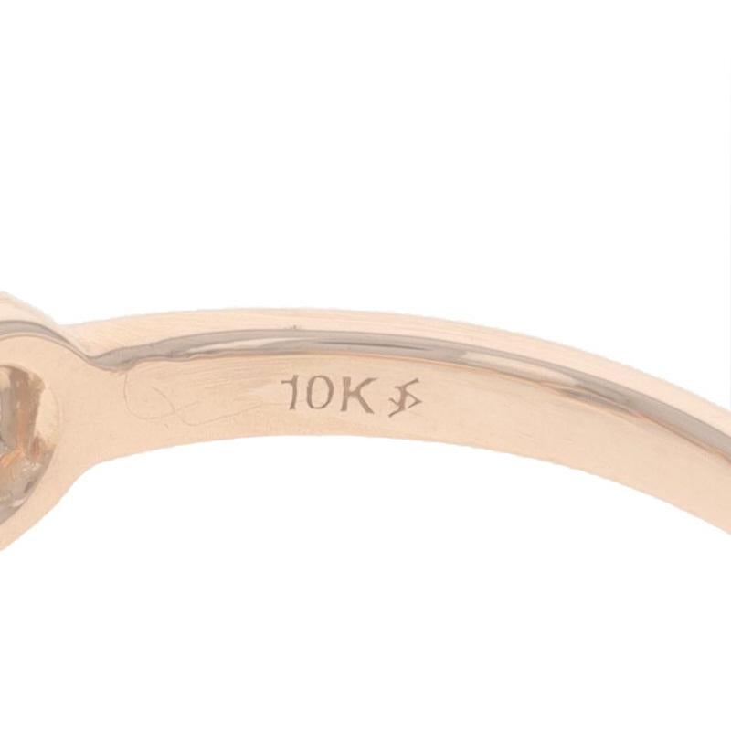 Rose Gold Diamond Infinity Bow Band - 10k Round Brill & Single .10ctw Love Ring For Sale 1