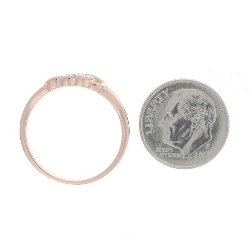 Rose Gold Diamant Unendlichkeit Herz Trio Ring - 10k Runde Brillant Liebe 1