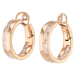 Rose Gold Diamond Inside-Out 18 Karat Hoop Earrings