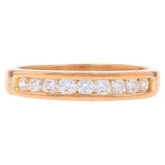 Rose Gold Diamond Men's Wedding Band - 18k Round .51ctw Channel Set Ring