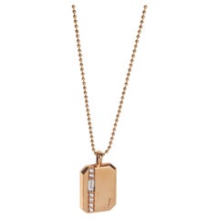 Rose Gold Diamond Mini Tag With Initial J Pendant