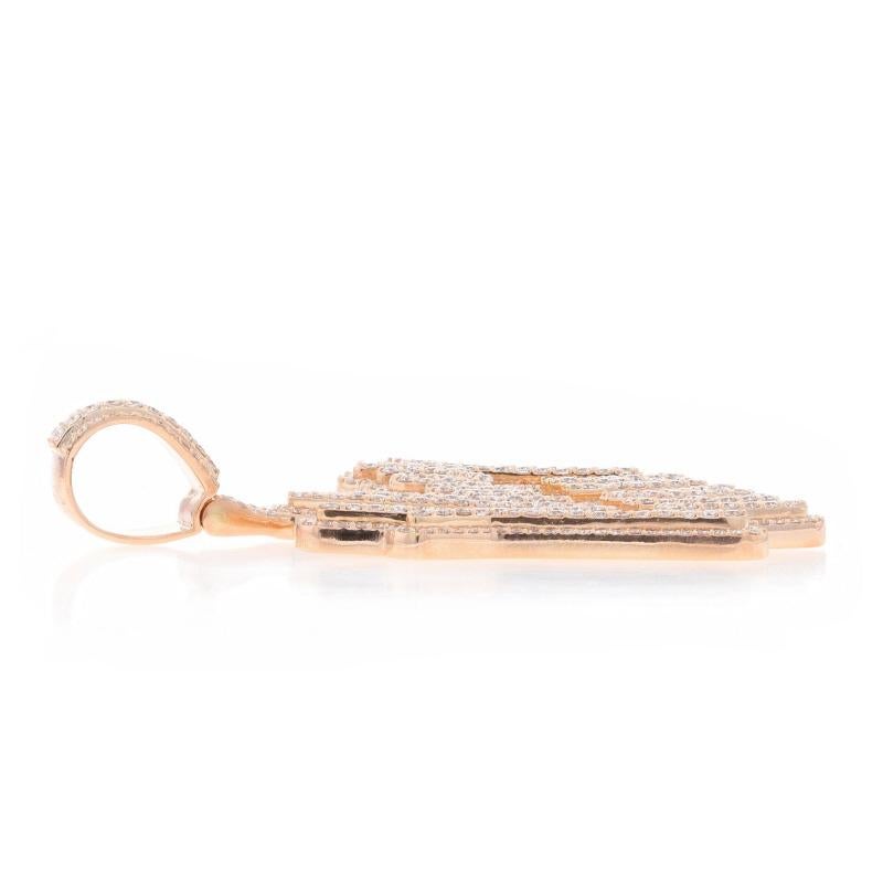 Round Cut Rose Gold Diamond Money Team Men's Pendant - 10k Round 5.00ctw+ Prosperity Bling For Sale