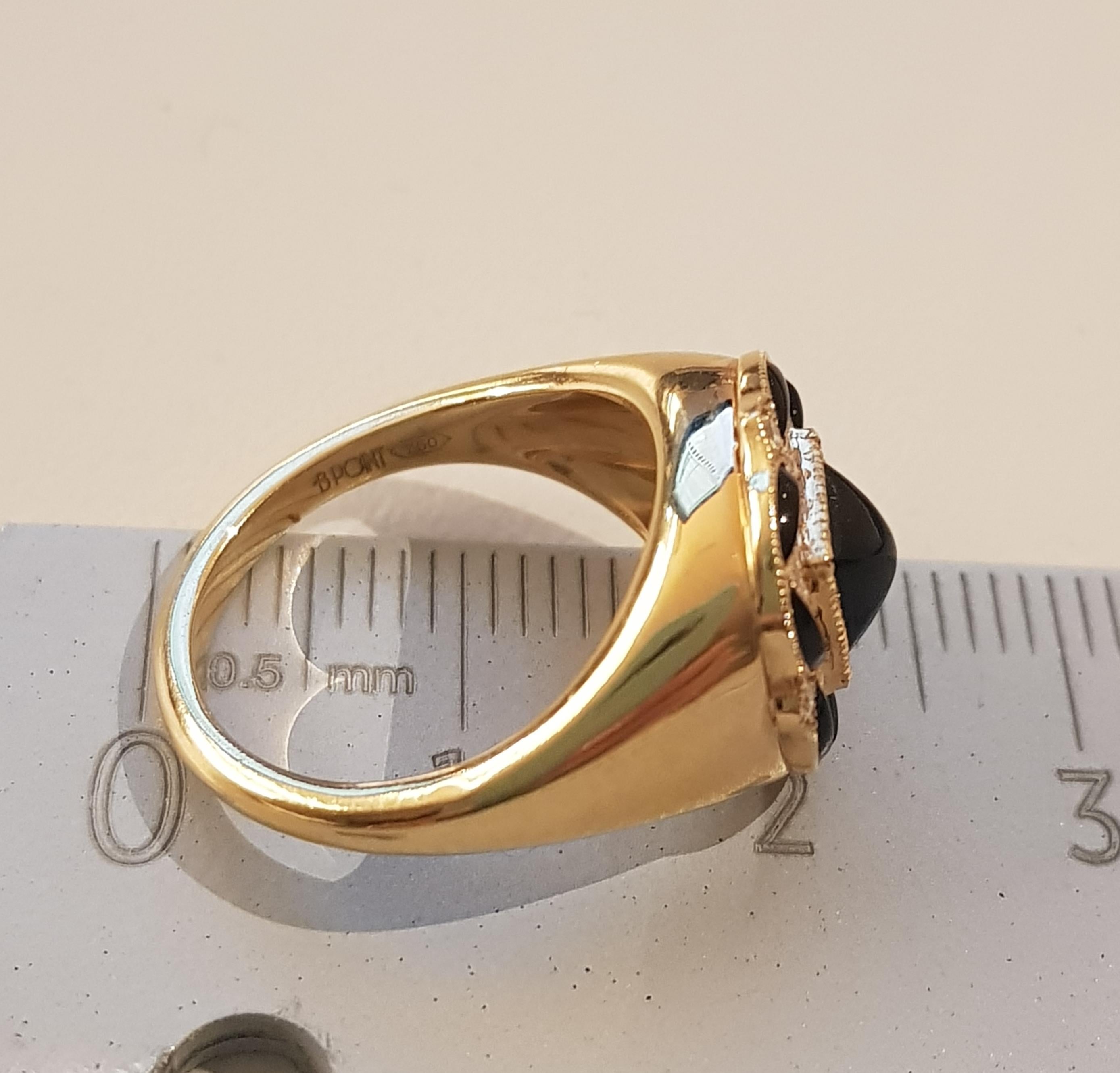 Rose Gold Diamond Onyx Art Deco Style Ring 2