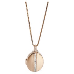 Rose Gold Diamond Oval Locket Pendant