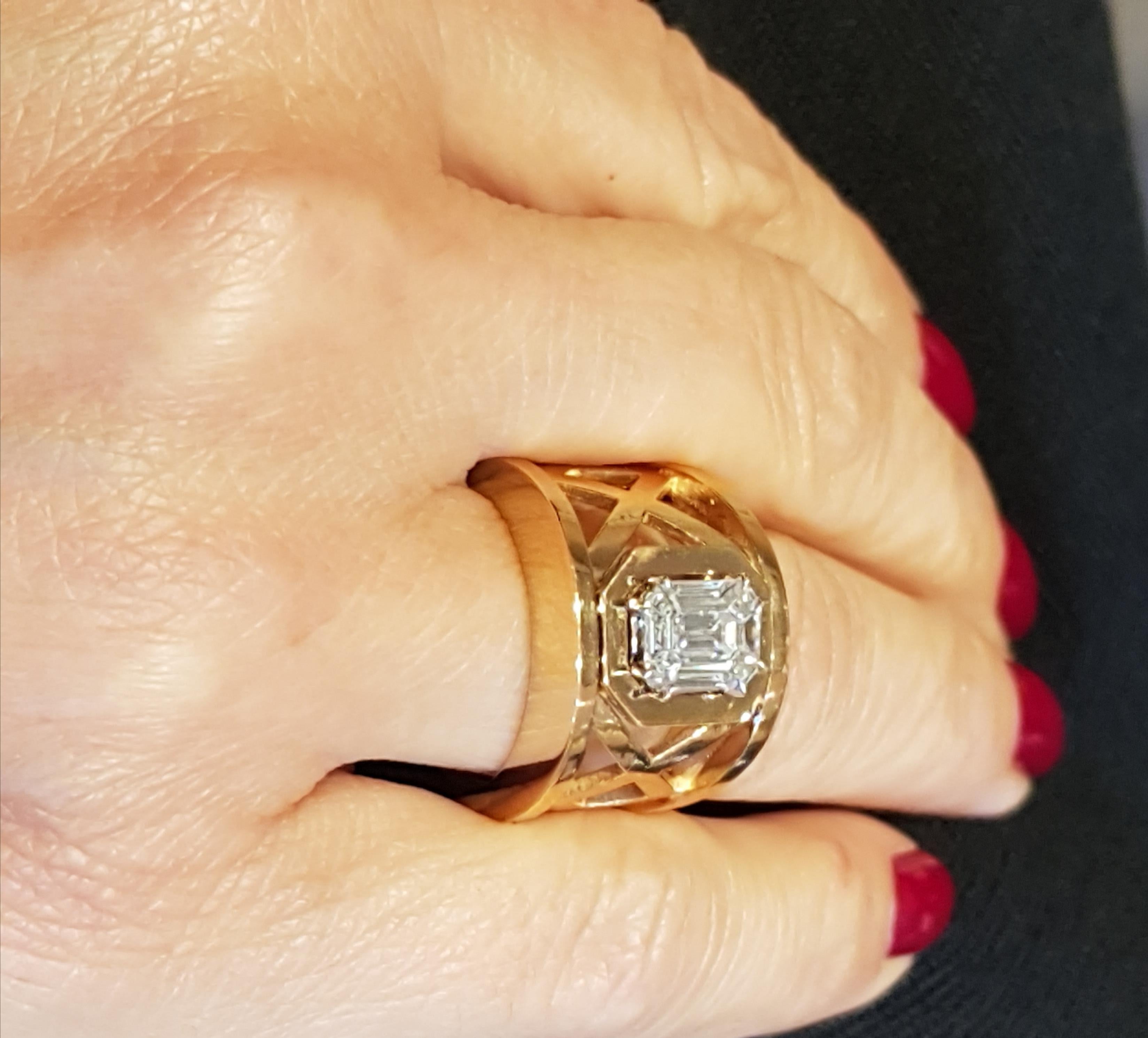Rose Gold Diamond Pie Cut Modern Ring In New Condition For Sale In Findikli, Beyoglu
