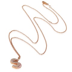 Rose Gold Diamond Pink Enamel Initial S Pendant