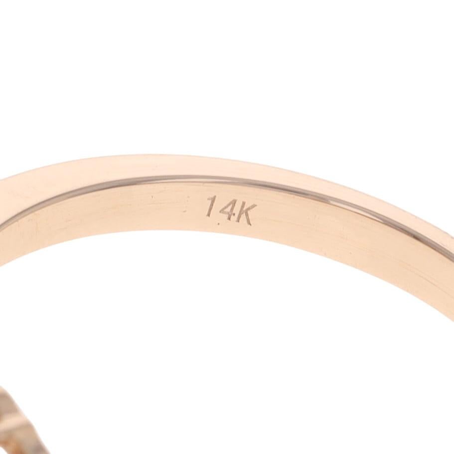 Anillo de Diamantes de Oro Rosa - Racimo Floral Brillante Redondo 14k 1.00ctw en venta 2