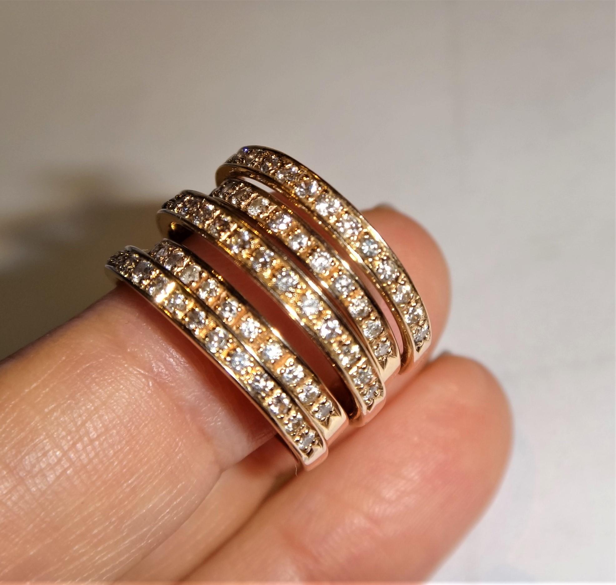 Women's or Men's Rose Gold Diamond Ring 52