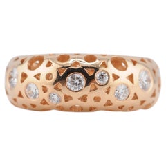 Rose Gold Diamond Ring with Sculptural Design