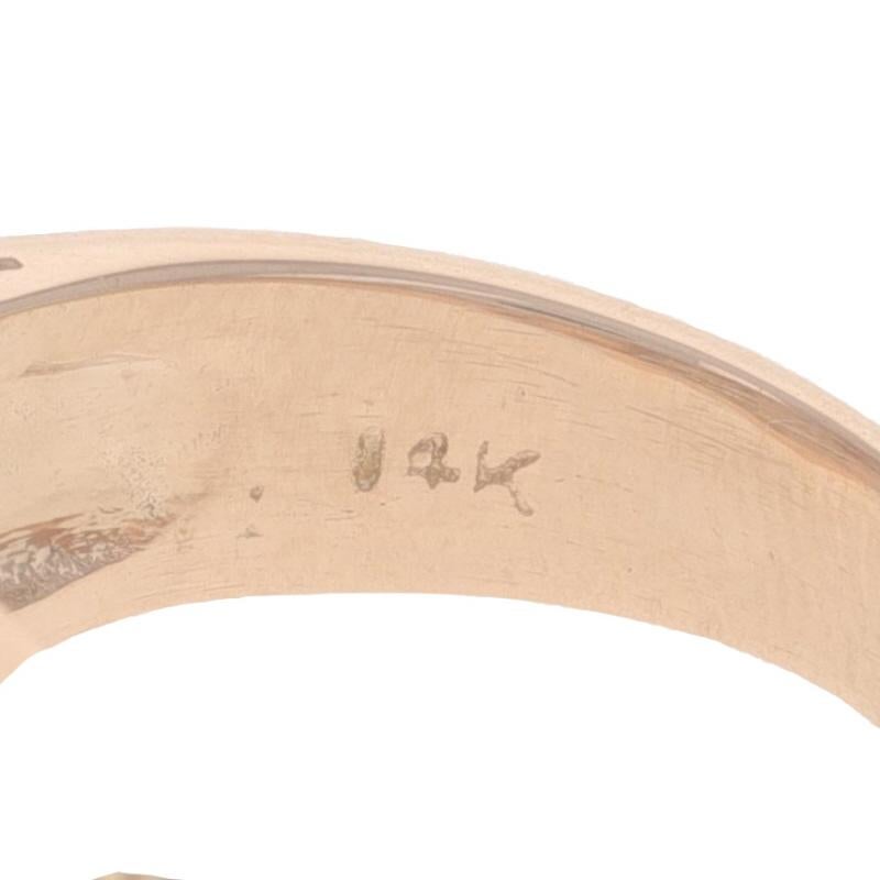 Anello retrò in oro rosa con diamante e rubino - 14k Round .55ctw Bow Scroll in vendita 1