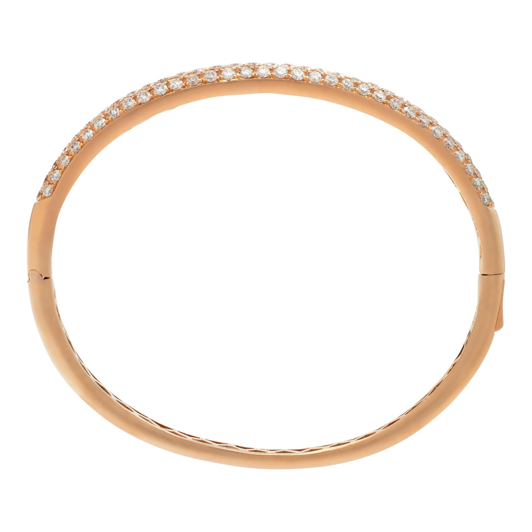 Bracelet semi éternel en or rose et diamant Excellent état - En vente à Surfside, FL