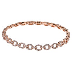 Pulsera de eslabones pequeños con diamantes en oro rosa