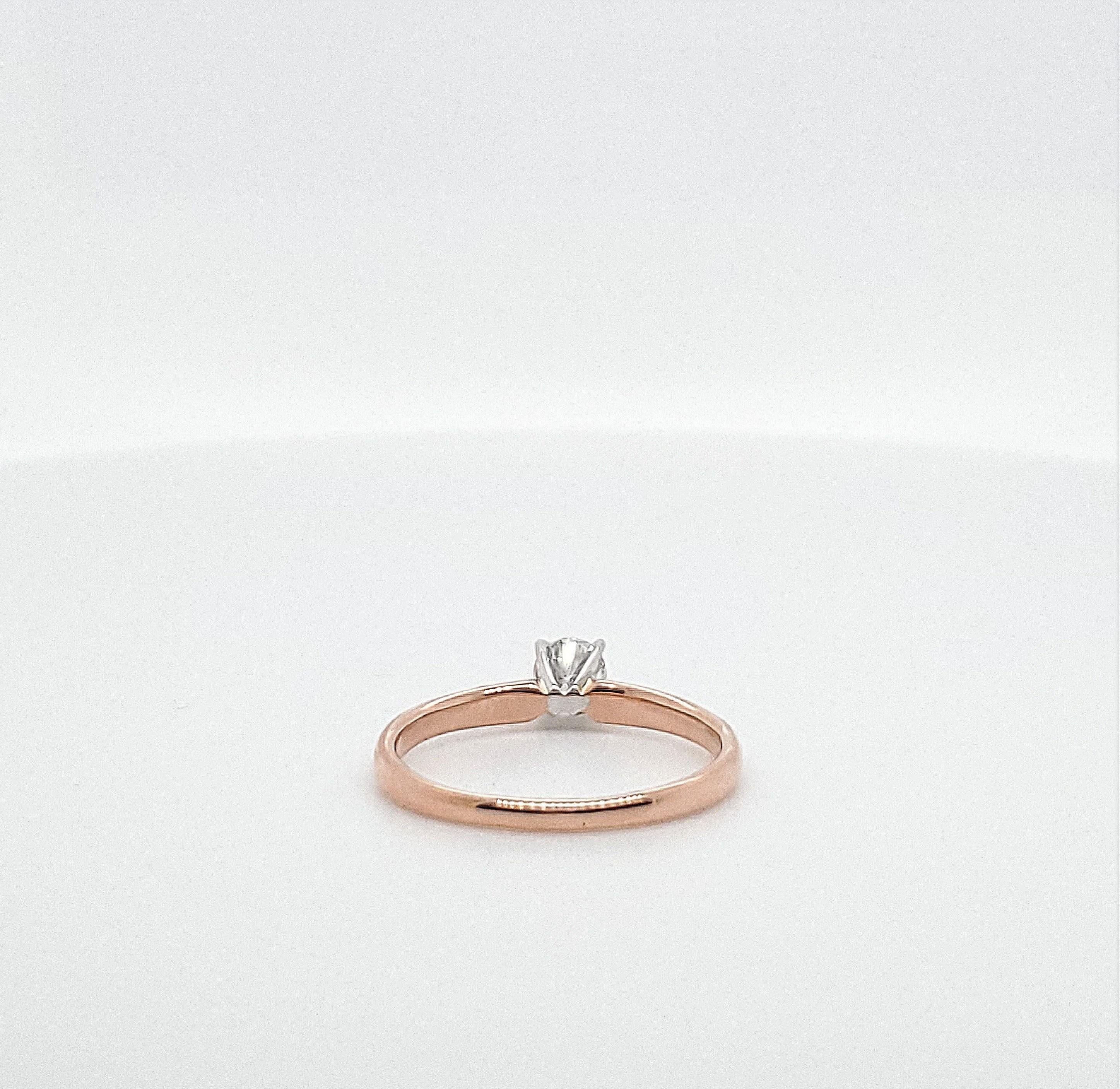 Round Cut Rose Gold Diamond Solitaire Engagement Ring