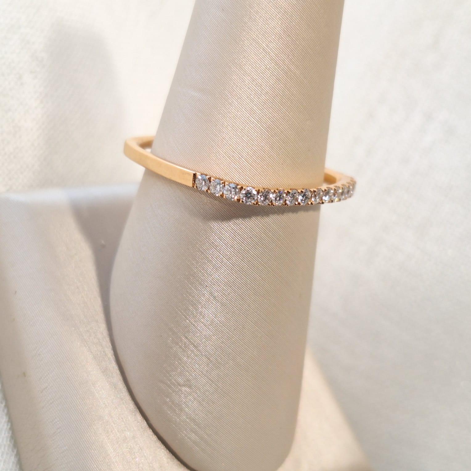 diamond ring with rose gold band