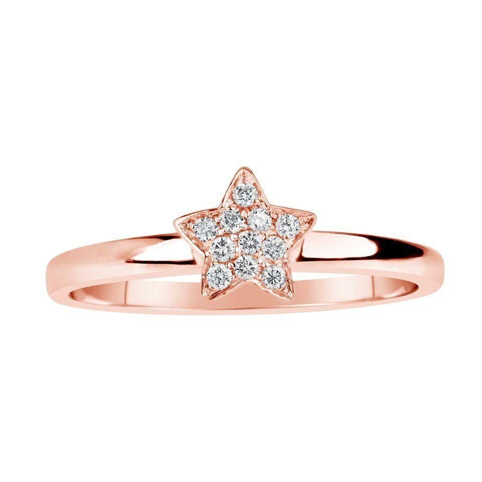 Rose Gold Diamond Star Ring