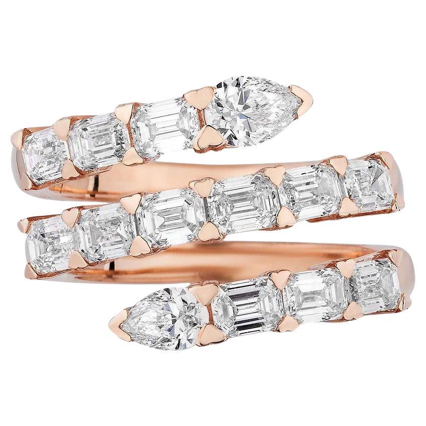 Diamantbesetzter Ring aus Roségold im Angebot