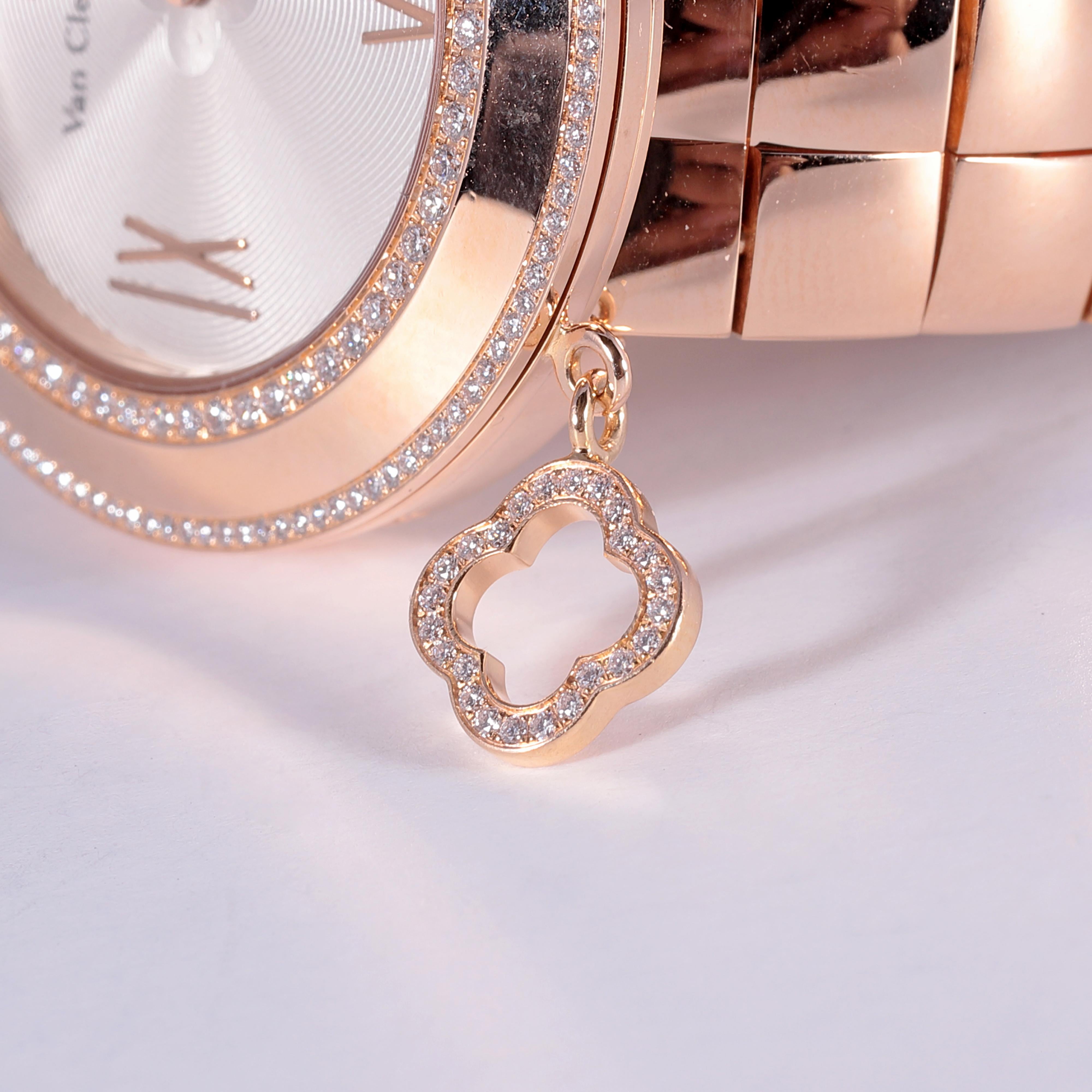 Rose Gold Diamond Van Cleef & Arpels Charms Watch 1