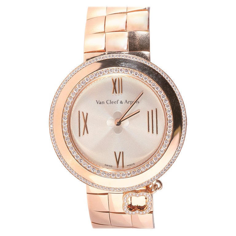 Rose Gold Diamond Van Cleef And Arpels Charms Watch For Sale At 1stdibs
