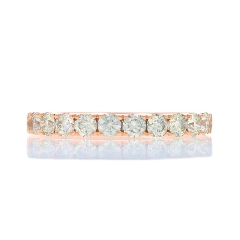 Size: 7
Sizing Fee: Up 1 size for $60 or Down 1/2 a size for $40

Metal Content: 14k Rose Gold

Stone Information

Natural Diamonds
Carat(s): .70ctw
Cut: Round Brilliant
Color: Champagne Brown
Clarity: VS1 - VS2

Total Carats: .70ctw

Style: Wedding