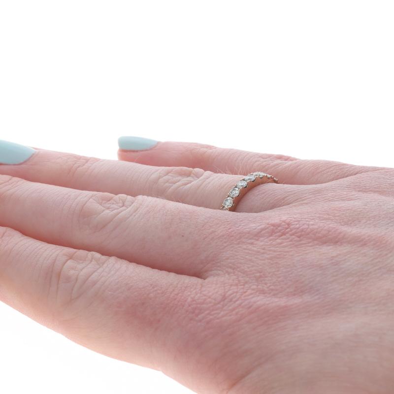 Women's Rose Gold Diamond Wedding Band - 14k Round Brilliant .70ctw French Set Ring For Sale