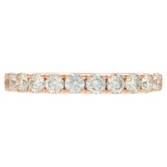 Rose Gold Diamond Wedding Band - 14k Round Brilliant .70ctw French Set Ring