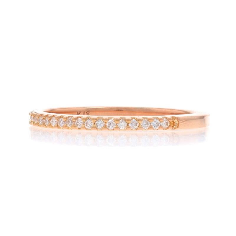 Round Cut Rose Gold Diamond Wedding Band - 18k Round Brilliant .29ctw Stack Ring SZ 6 For Sale