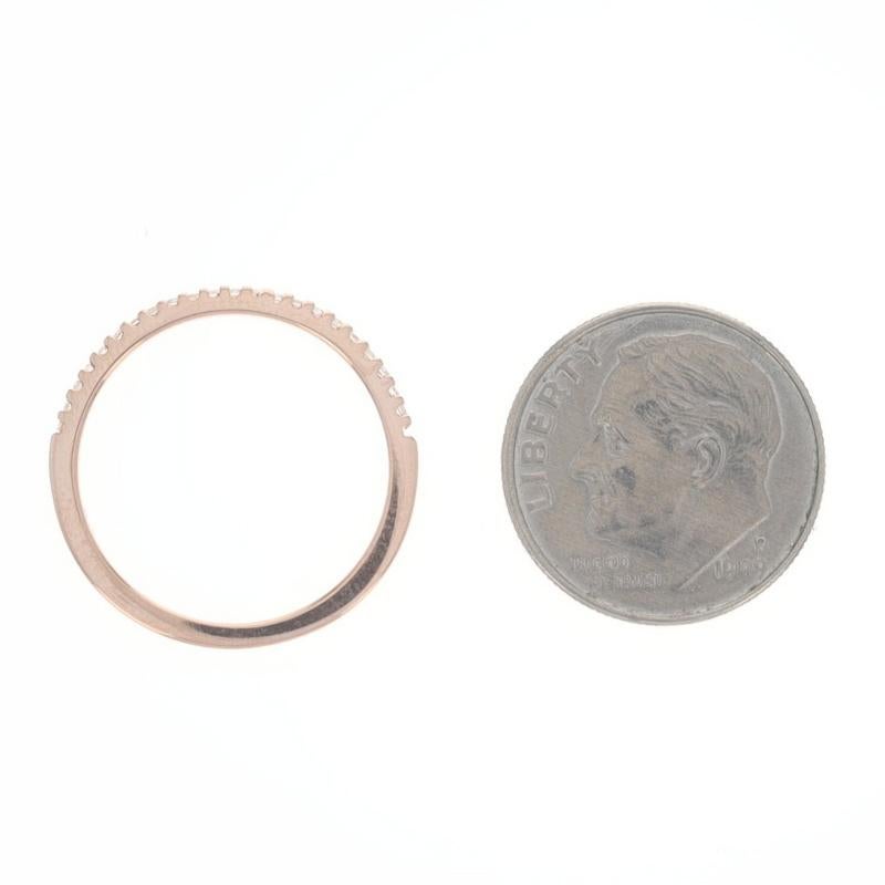 Women's Rose Gold Diamond Wedding Band - 18k Round Brilliant .29ctw Stack Ring SZ 6 For Sale