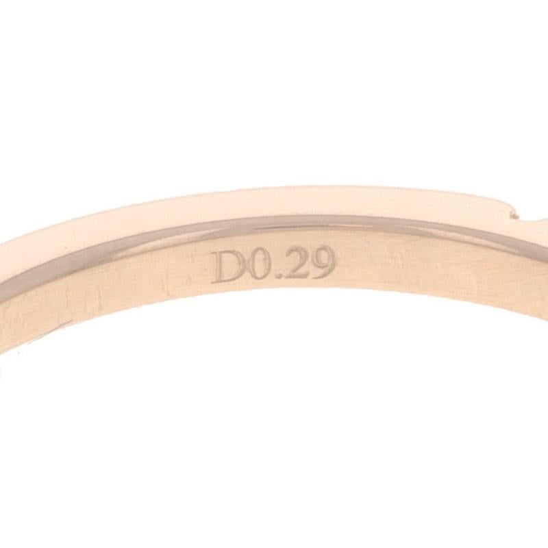 Rose Gold Diamond Wedding Band - 18k Round Brilliant .29ctw Stack Ring SZ 6 For Sale 1
