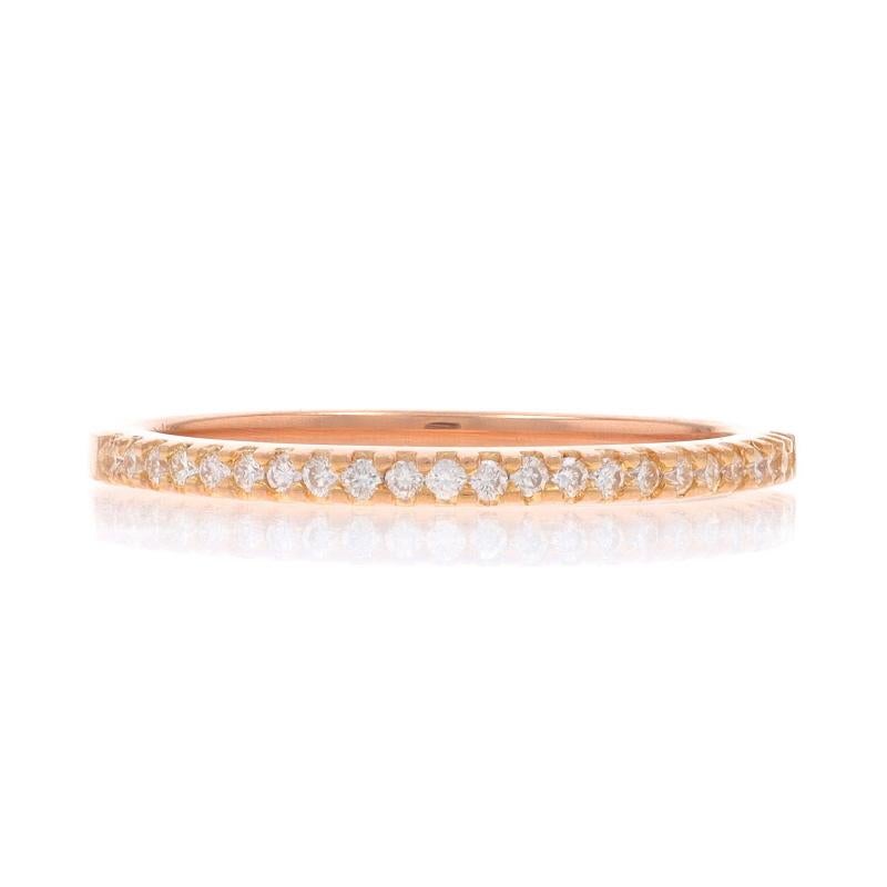 Rose Gold Diamond Wedding Band - 18k Round Brilliant .29ctw Stack Ring SZ 6