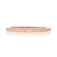 Rose Gold Diamond Wedding Band - 18k Round Brilliant .29ctw Stack Ring SZ 6