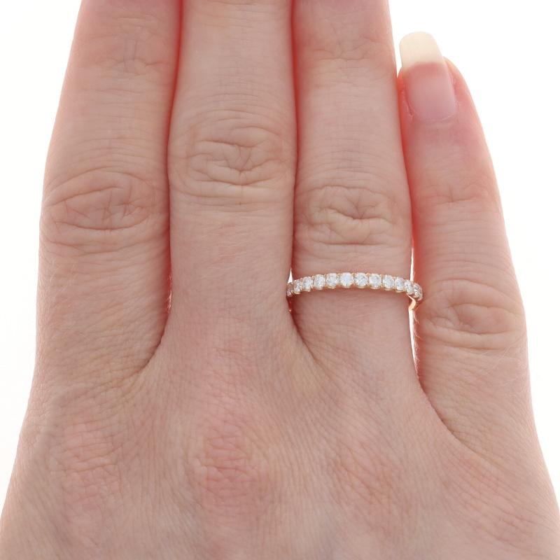 Taglio rotondo Fede nuziale con diamanti in oro rosa - Anello con diamante rotondo Brilliante 0,50 ct. 18k in vendita