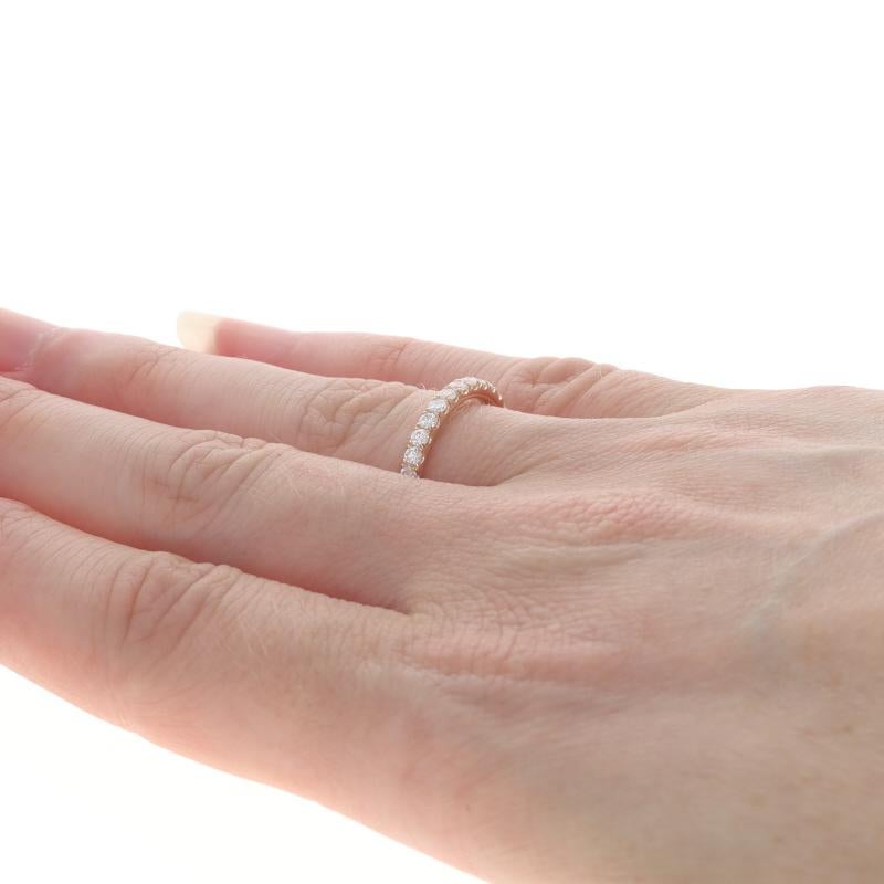 Donna Fede nuziale con diamanti in oro rosa - Anello con diamante rotondo Brilliante 0,50 ct. 18k in vendita