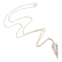 Collier Lanza en or rose, diamants et nacre