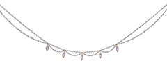 Gocce in oro rosa con pietra di luna tagliata a rosa e catena smerlata in argento 925